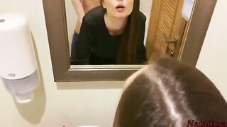 First night sex in restaurant toilet, Natalissa’s tight pussy pounded hard