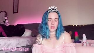 The ass of the princess was destroyed by a huge dildo