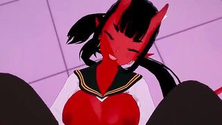 Succubus hentai in POV style with the hottest chick ever