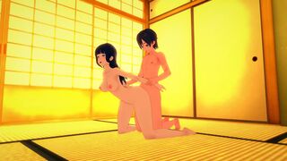 Hinata Hyuga is shy but loves to ride cock