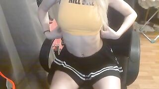 Schoolgirl fucks with her boyfriend at home, showing her perfect body