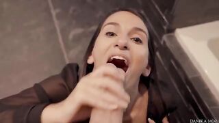 Five-star blowjob and fuckface for Danika Mori’s big dick in POV