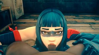 Blonde and cute girls are having sex in a passionate Fortnite compilation