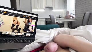 She caught a guy jerking off and offered to help with her mouth