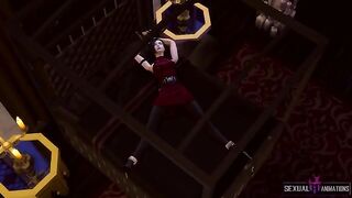 Ada Wong captured by zombie police officer in intense scene