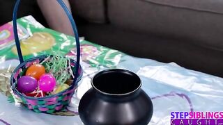 Pervert stepbrother hunts Easter egg hidden by his stepsister in a naughty prank