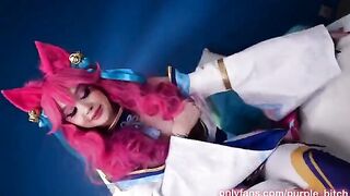 Spirit Blossom Ahri gets her juicy pussy railed by a huge cock