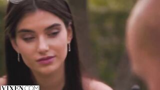 A shy brunette, featured on VIXEN, gets wild with her partner