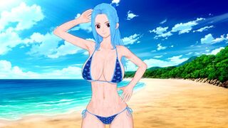 Busty babe Vivi enjoys romantic sex on the beach, inspired by One Piece