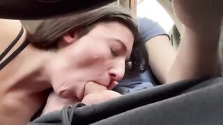 A couple has a sex on the public road during their road trip adventure