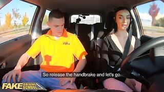 Fake driver's school instructor cheats on his wife with a hot student in a car
