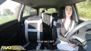Fake driver's school instructor cheats on his wife with a hot student in a car