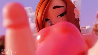 Wendy takes a dipper by the pool in this hot animation