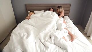 I was sleeping when my hot stepmom and her friend seduced me!