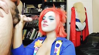 The clown girl is quitting her job in porn