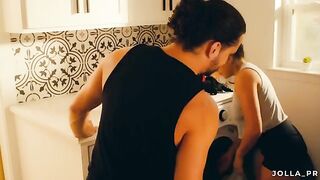 The husband rewarded his wife with sex for doing the laundry. It couldn’t be more natural