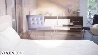 A girl is having fun with a guy in a special massage session
