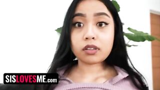 The lucky stepbrother fucked his stepsister to keep her secret