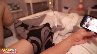 A 19-year-old step sister with a great ass gets horny at night and wants some fun