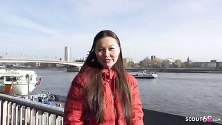 First rimjob and porn with Asia College Girl Luna I, a petite teen