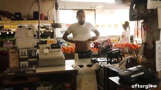 A couple has passionate sex right in the middle of a city street