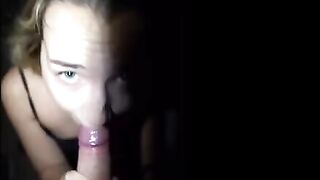 Mona Blue, the petite Hungarian beauty, gets her throat filled with cum in a risky public scene