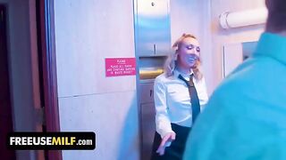 Free use milf gives special sex lesson to grateful guy in the bathroom
