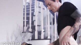 Owen Gray blew his load into the freshly gapped asshole of goth Charlotte in a hardcore scene
