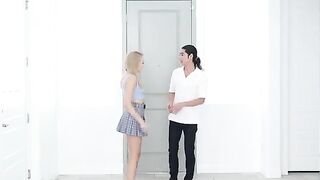 Skinny blonde Madison Summers gets fucked in the kitchen with passion