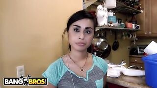 Latina maid Eva Saldana gets her tight pussy stuffed with BBC