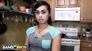 Latina maid Eva Saldana gets her tight pussy stuffed with BBC