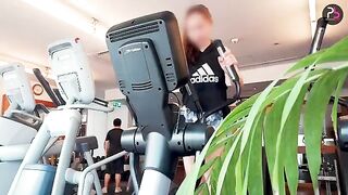 A hot and sexy fitness girl is doing sex after work out
