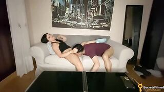 A girl invited her friend to watch a movie, but they got horny instead