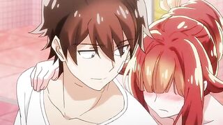Tsundere redhead with small tits gets fucked in missionary pose