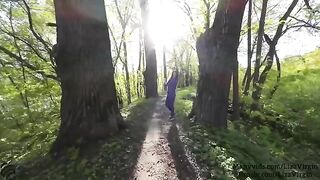 A man has an accident in his pants in the public place and a girl swallows his cum