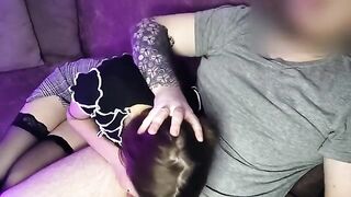 Girl sitting next got horny and fucked in the mouth - Sunako_Kirishiki