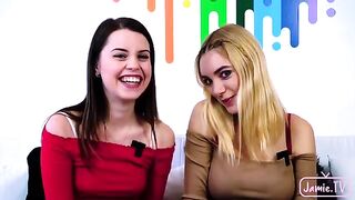 Two cute girls shared a big dick in an intense threesome with Nico Nice