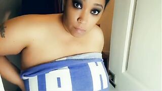 Big black stepmom gets cornered and fucked in the closet