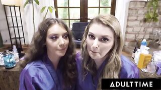 Hair stylist Elena Koshka seduces client Bunny Colby with erotic ASMR