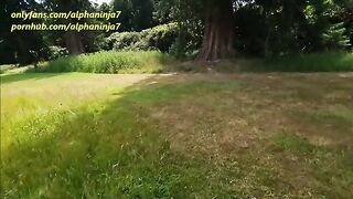 A risky sex adventure in the countryside with a big facial finish