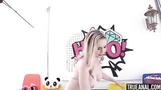 Blonde Rebel Rhyder gets her asshole gapped in intense anal action