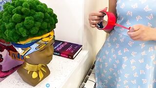 A stepson without a condom fucks his stepmother, who keeps silent