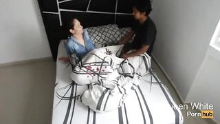 A guy fucked his friend's girl in her room with a hidden camera