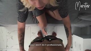 The beautiful girl is fucking with an employee of a cleaning company