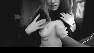 A beautiful girl has a wet pussy and releases cum into her mouth