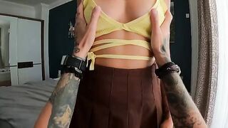 A gorgeous blowjob with a juicy cumshot on the tits