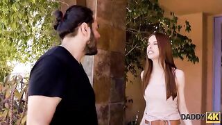 A young slim ginger gets fucked by a handsome old man