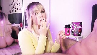 A cute girl will either suck a dick or a cigarette