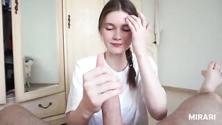 A young college girl is hungry for cum and she gets it - MIRARI
