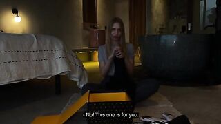 Unboxing with Californiababe ends with hard sex